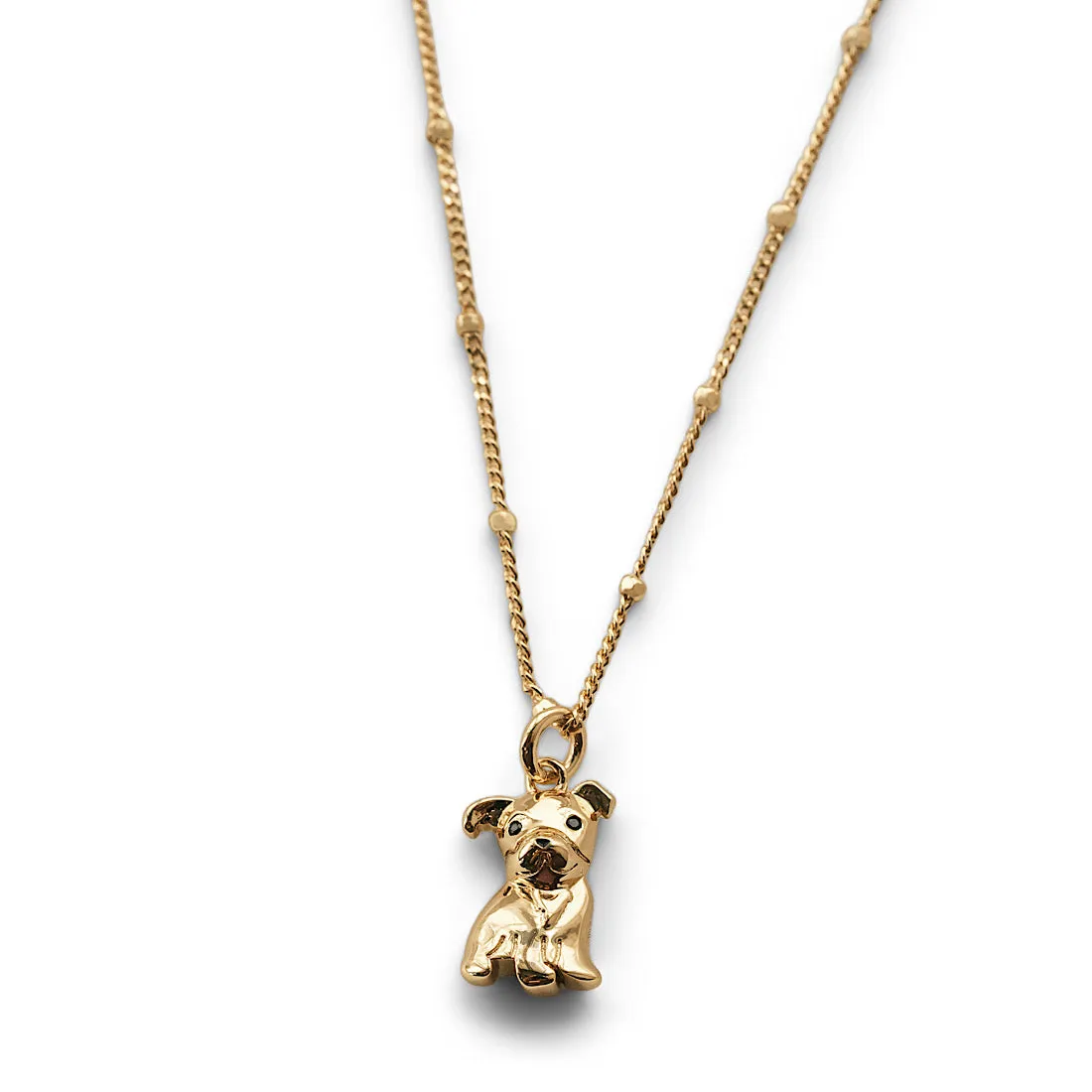 Cloud Haven Bulldog Sweetie Pendant Necklace in Truffle Gold