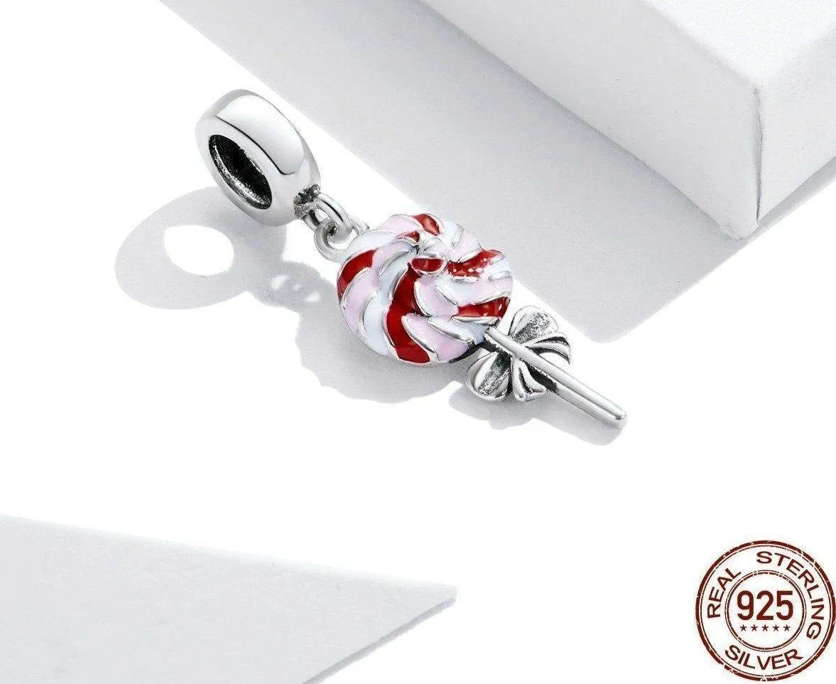 Colored Lollipop 925 Sterling Silver Pendant Charm Jewelry WOS38 Without Chain