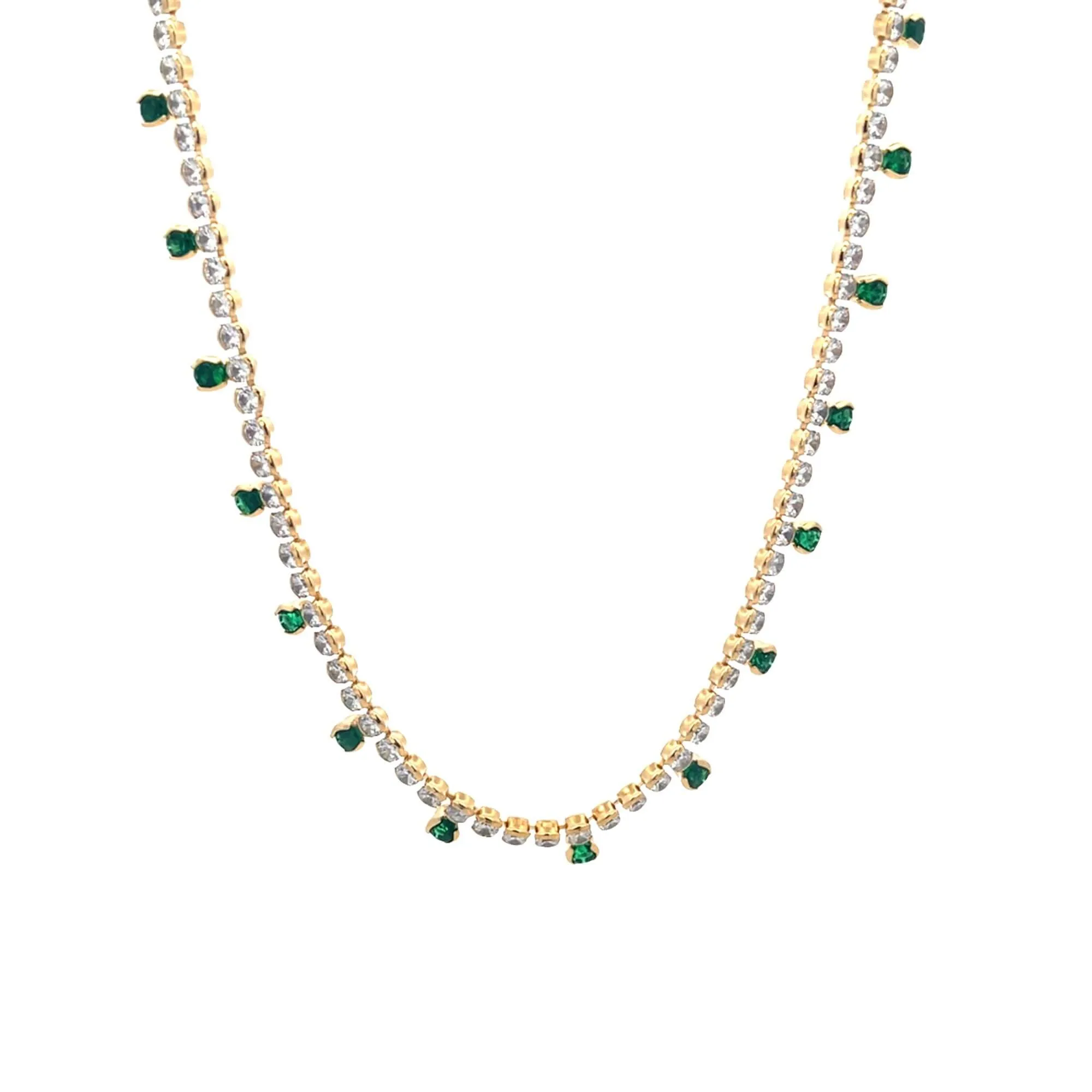 Colorful CZ Stone Fringe Choker (H263)