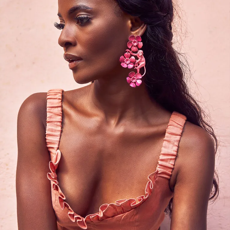 Coral Vervet Post Earrings