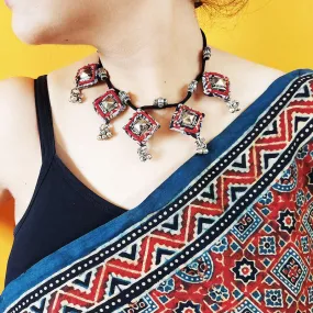 Cotton Neckpiece | Diamond Ajrakh | Multicolour