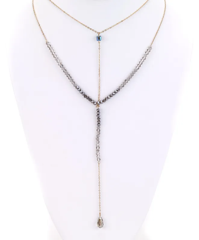 Crystal Drop Y-Necklace