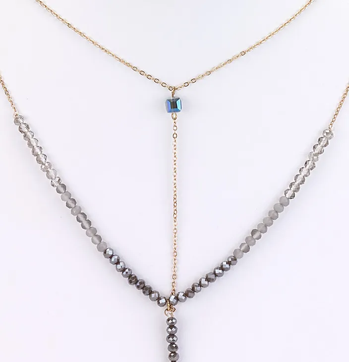 Crystal Drop Y-Necklace