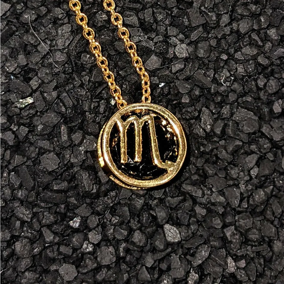 Cubic Zarconia Zodiac Necklace Goldplated