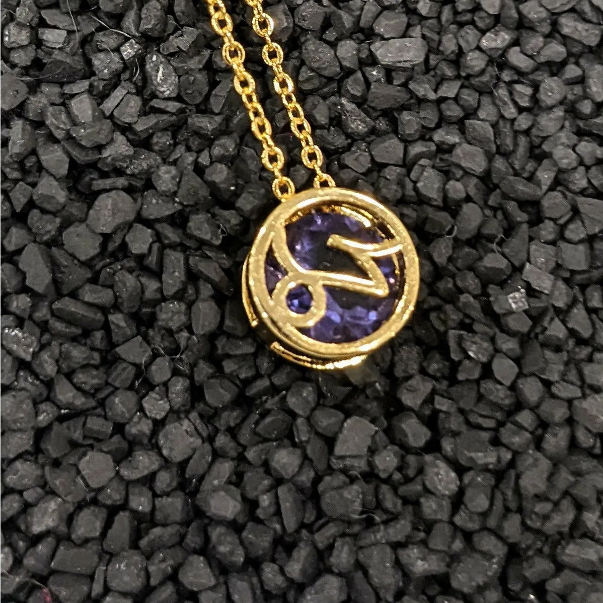 Cubic Zarconia Zodiac Necklace Goldplated