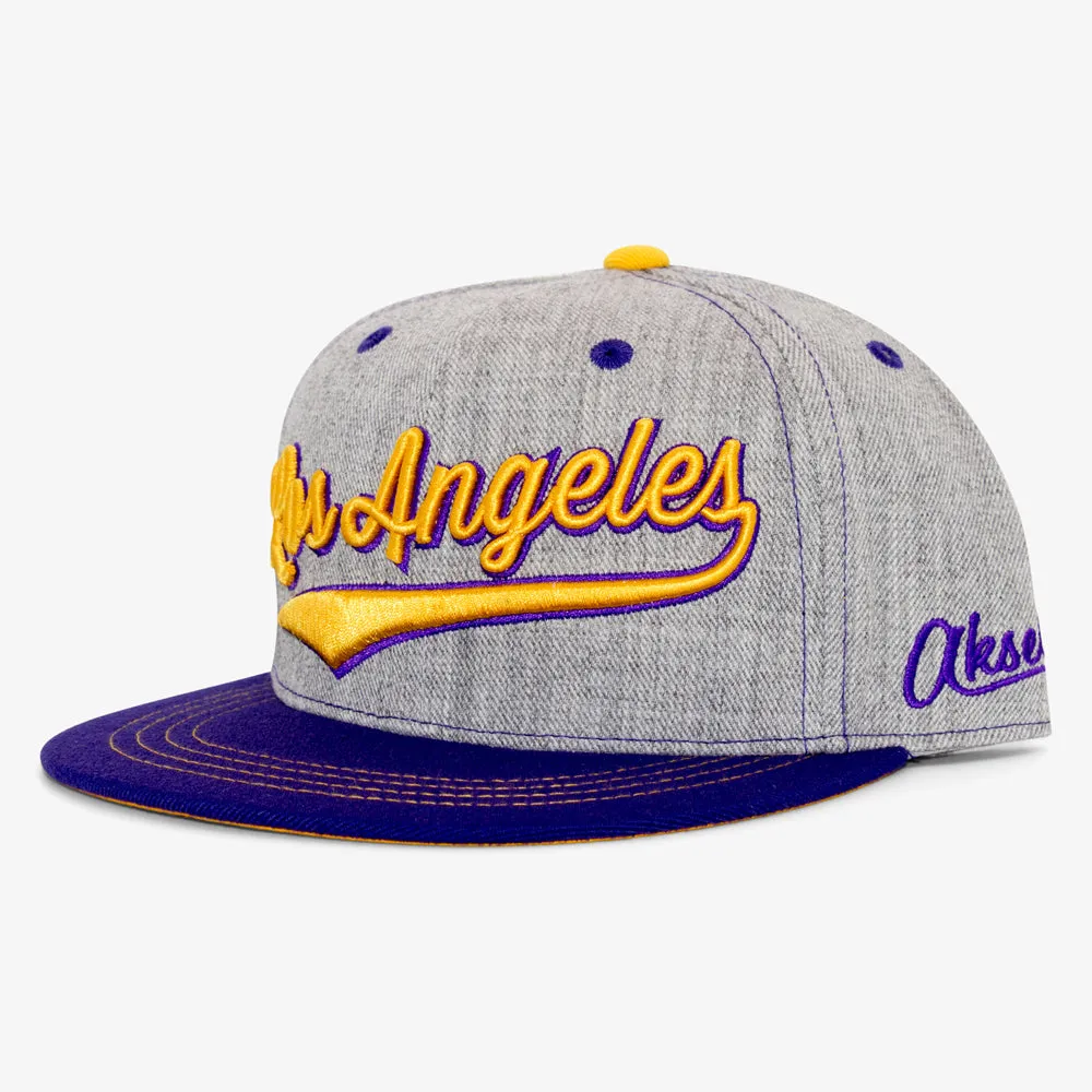 Cursive Los Angeles Snapback Hat