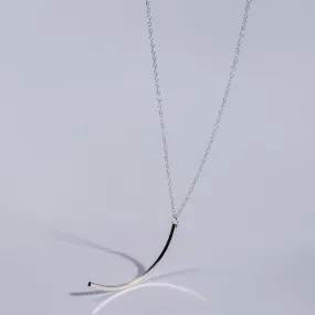 Curved Linear Bar Necklace - Choose your Metal