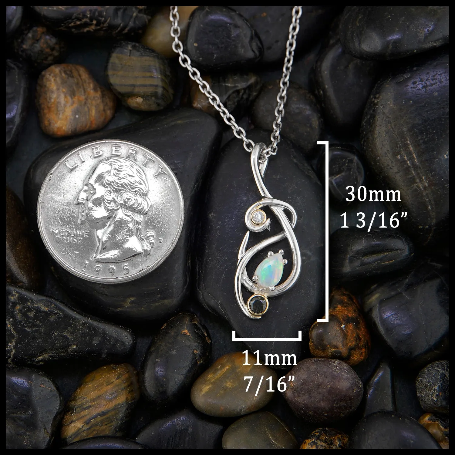 Custom Diamond and Opal Pendant