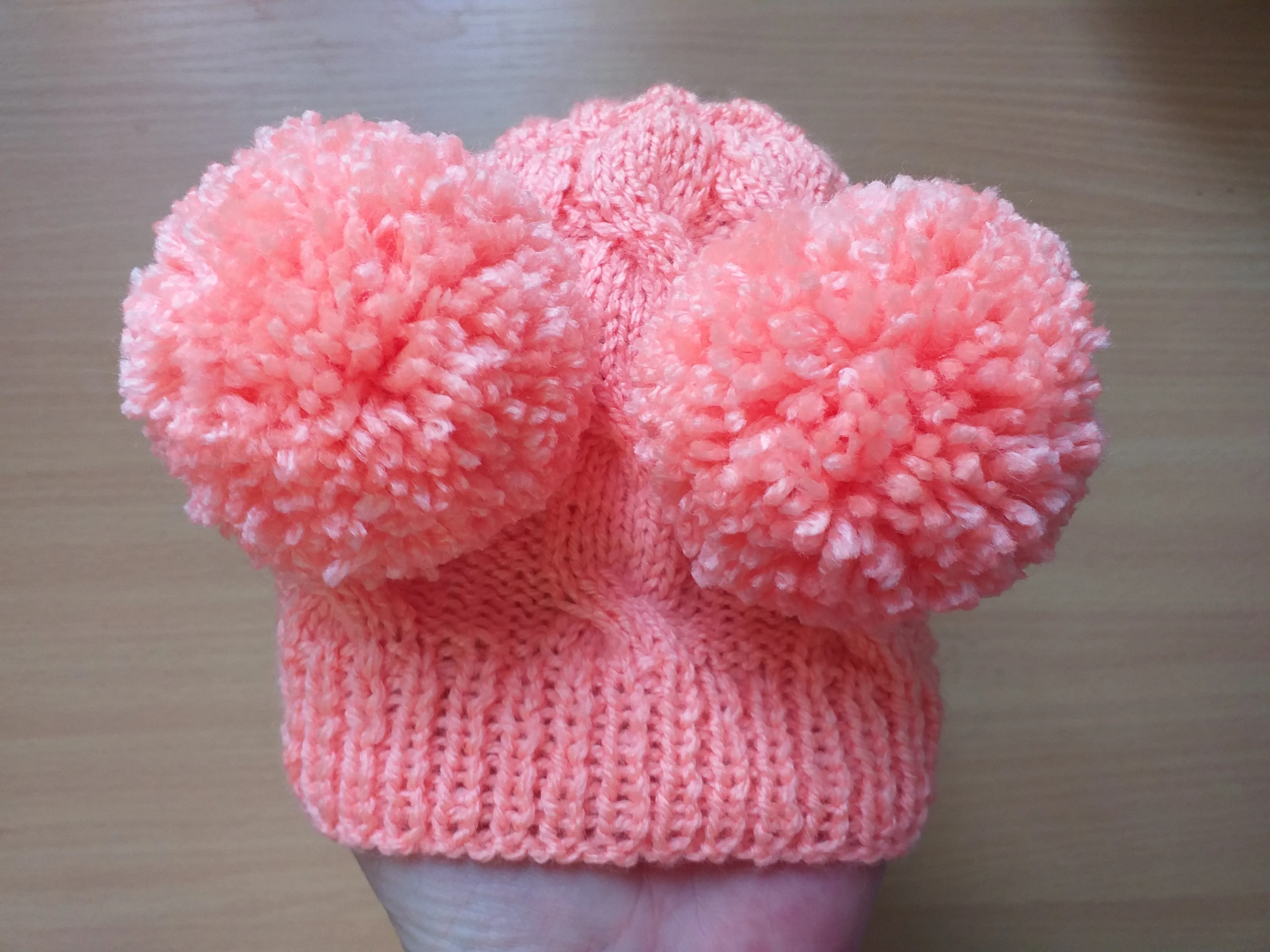 Dachshund clothes pink two pom pom hat, dog pom pom hat, clothes pom pom hat for small dogs