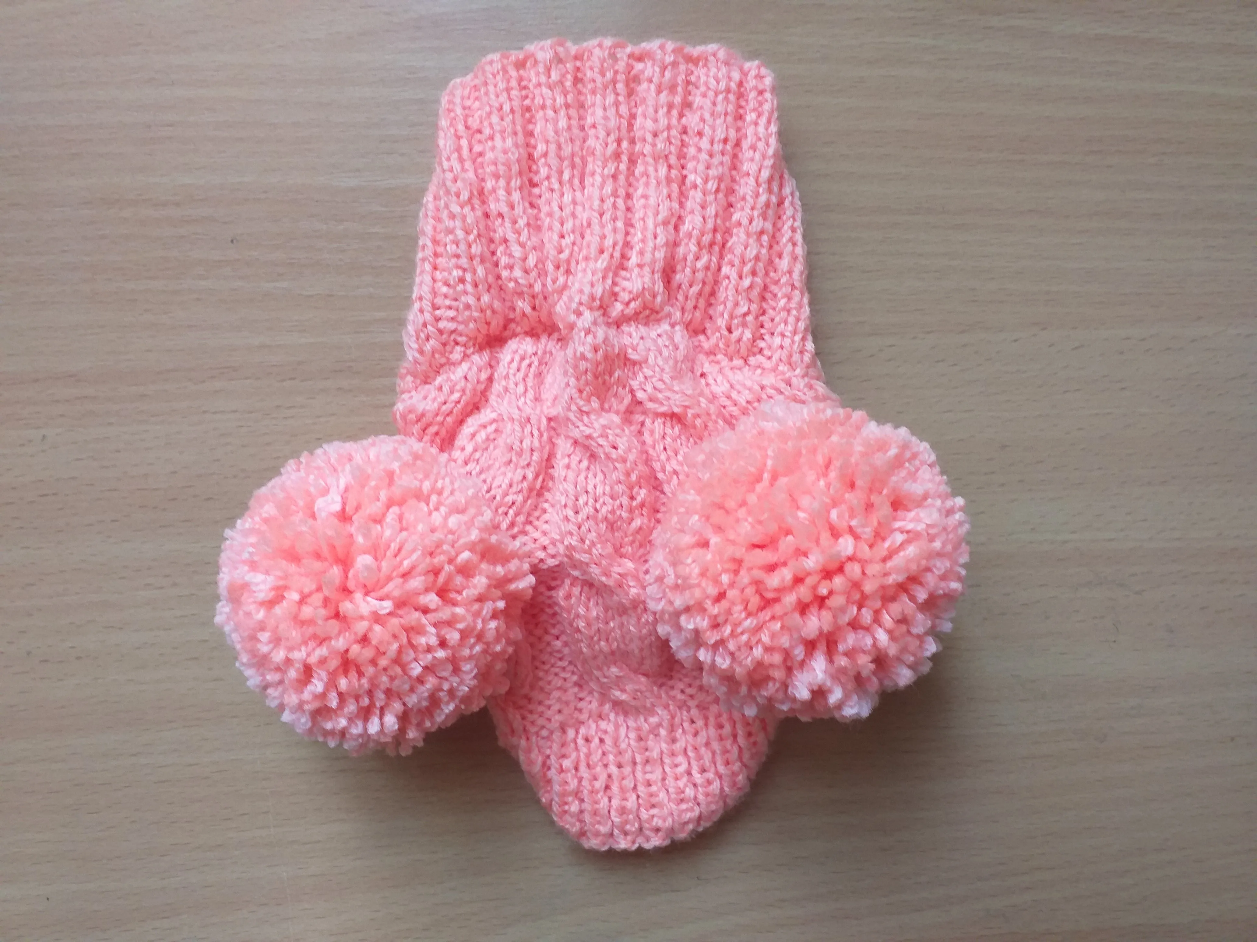 Dachshund clothes pink two pom pom hat, dog pom pom hat, clothes pom pom hat for small dogs