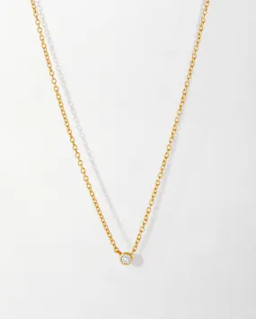 Dainty Solitaire Diamond Necklace - Yellow Gold