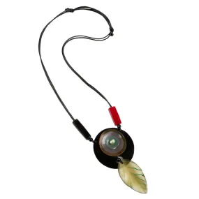 Dante Long Pendant Necklace with Leaf