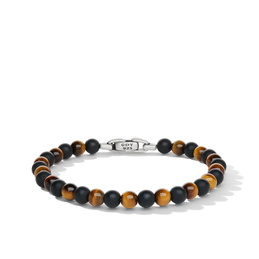 David Yurman Gents Spiritual Beads Bracelet with Black Onyx and Tiger's Eye