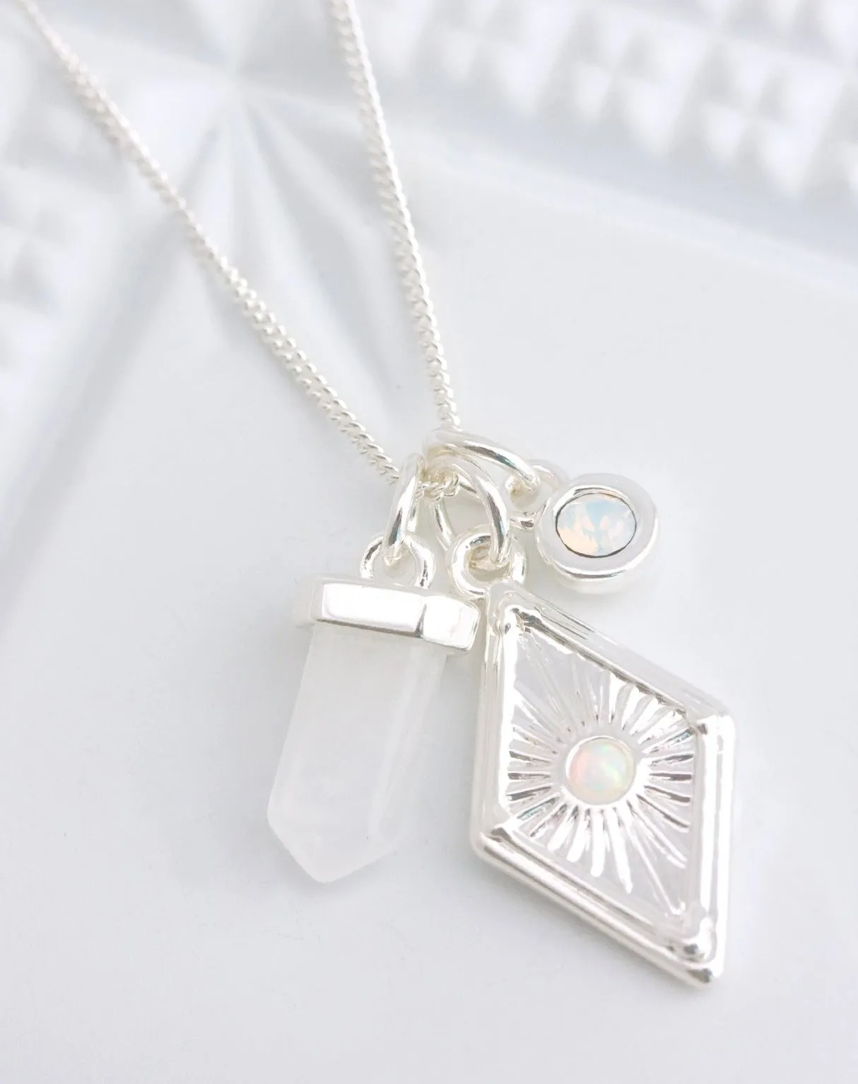 Dawn Cluster Necklace Silver and Gold