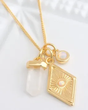 Dawn Cluster Necklace Silver and Gold
