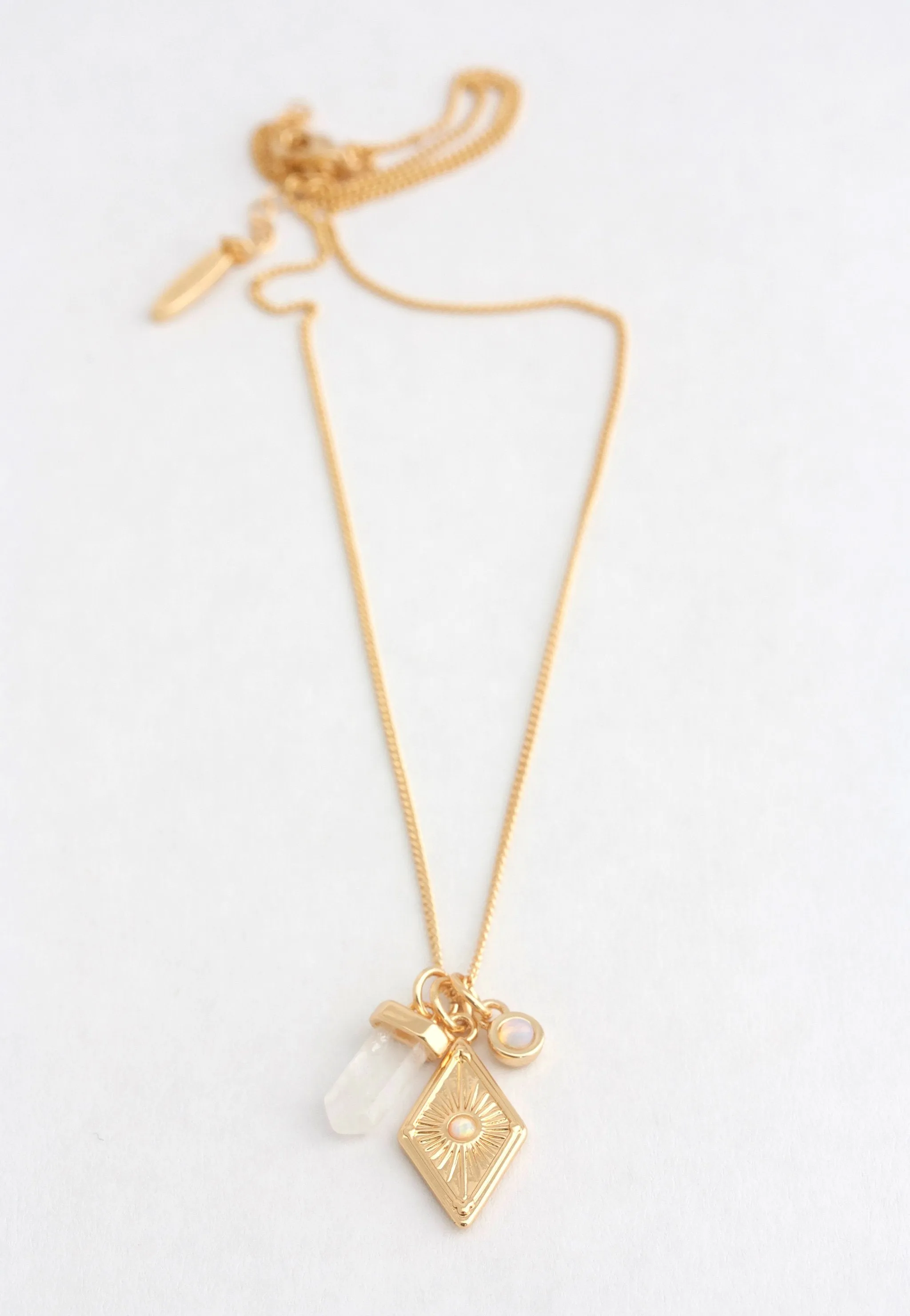 Dawn Cluster Necklace Silver and Gold