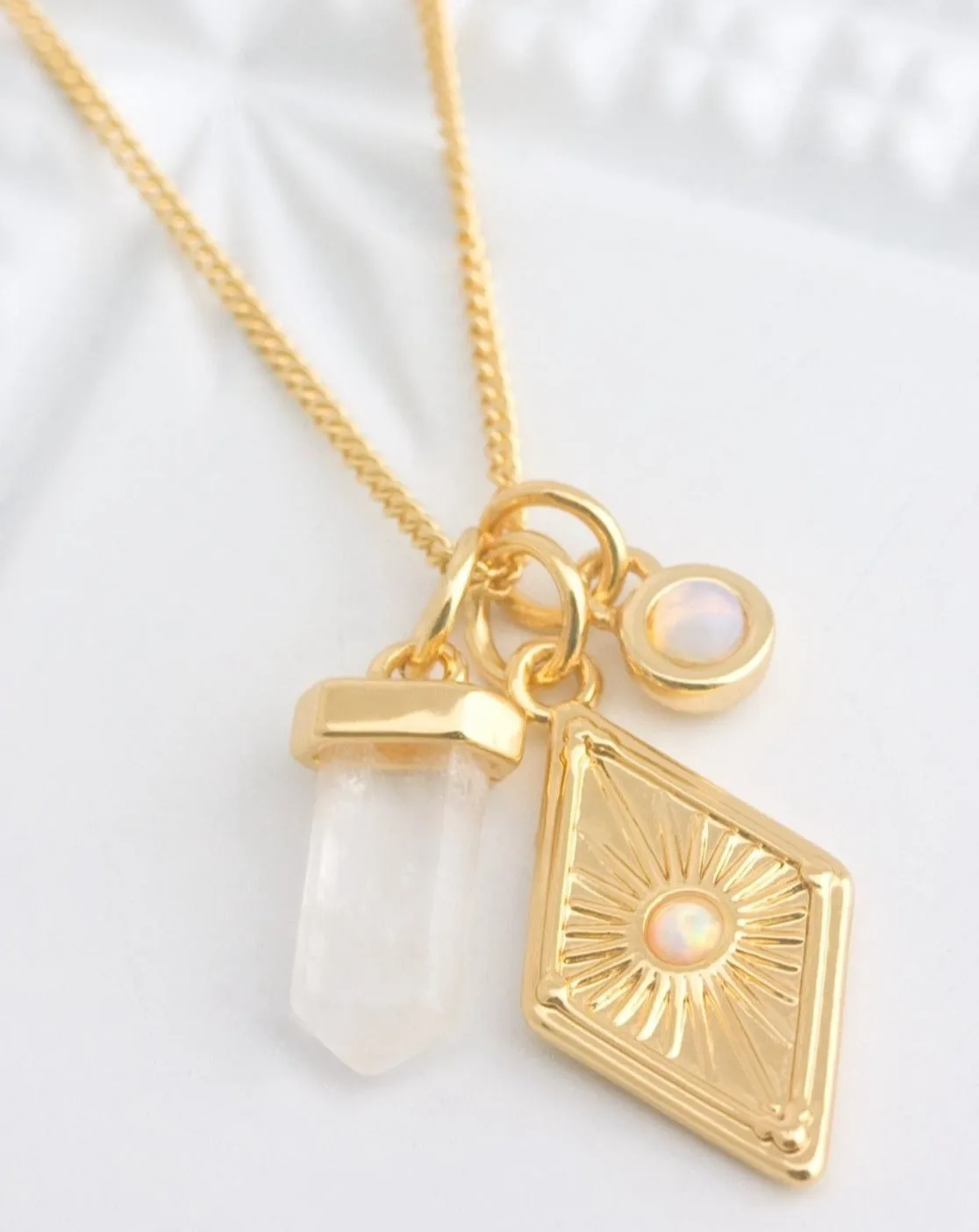 Dawn Cluster Necklace Silver and Gold