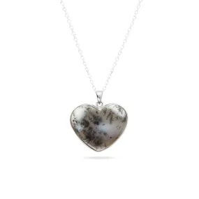 Dendritic Opal Heart Necklace