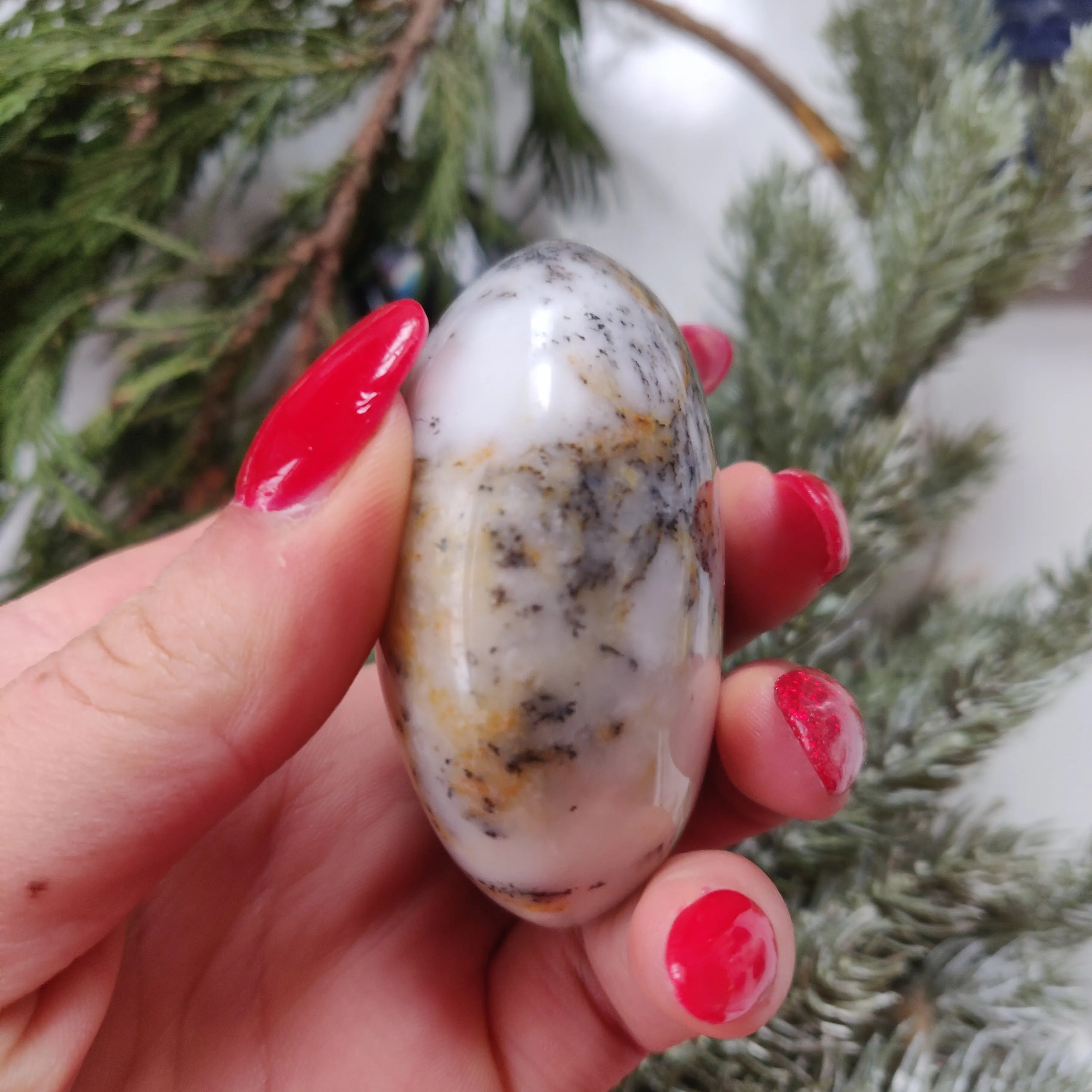 Dendritic Opal  Palm Stone (#19)