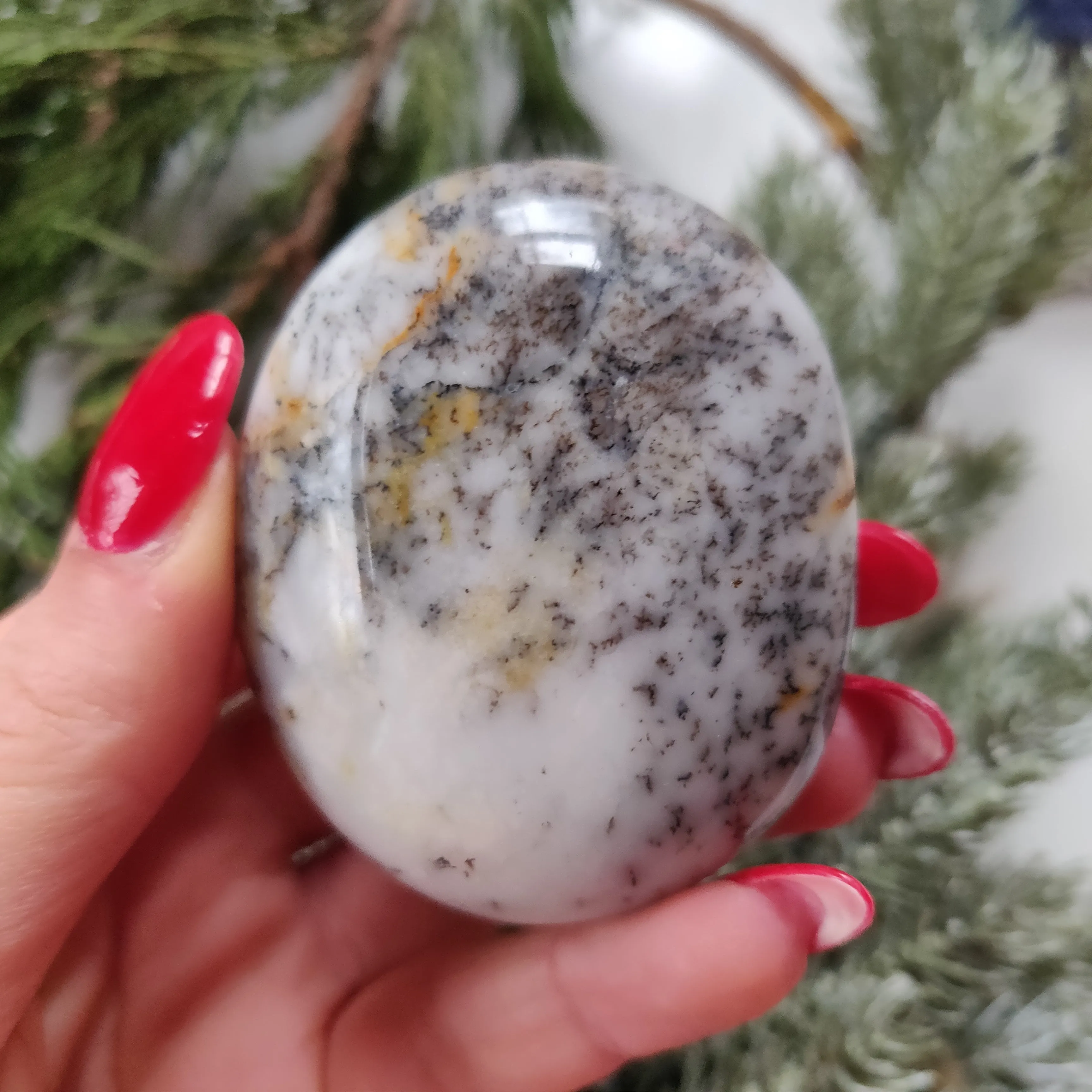 Dendritic Opal  Palm Stone (#19)