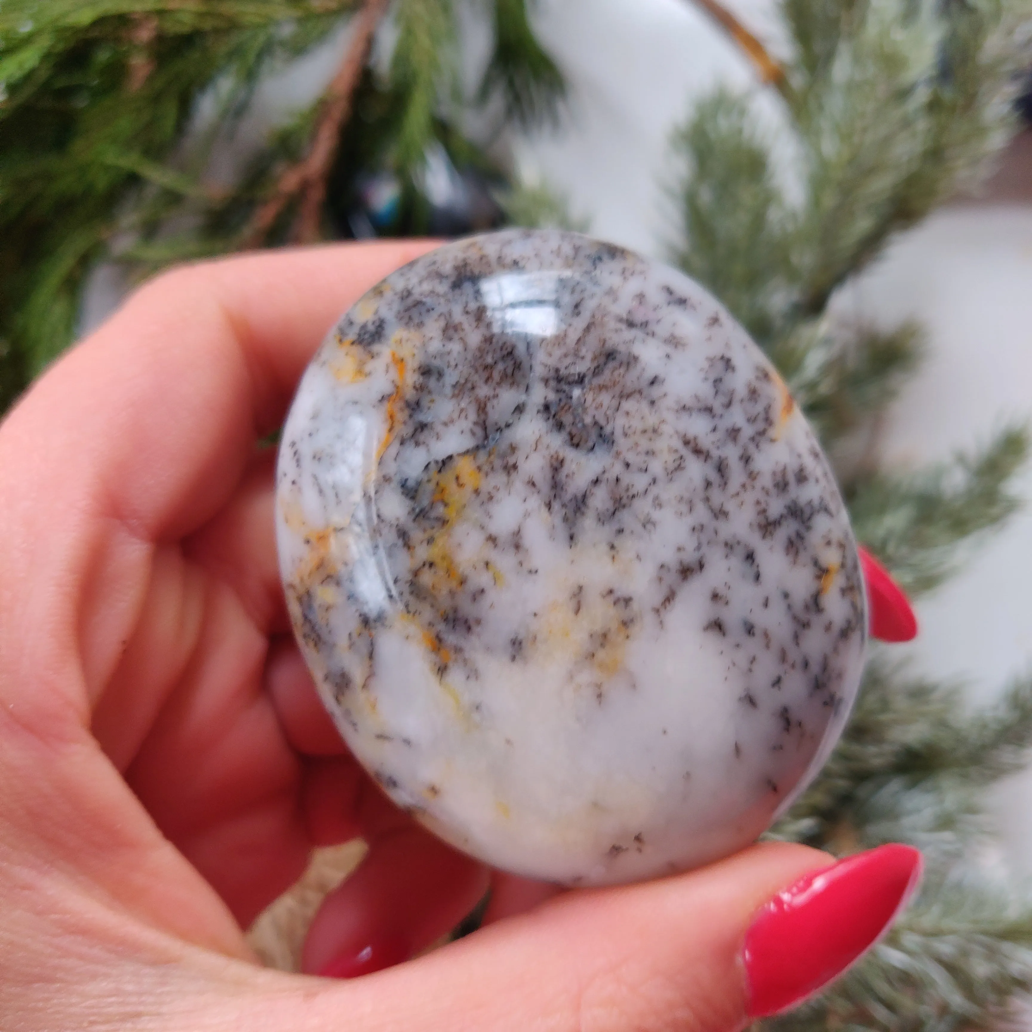 Dendritic Opal  Palm Stone (#19)