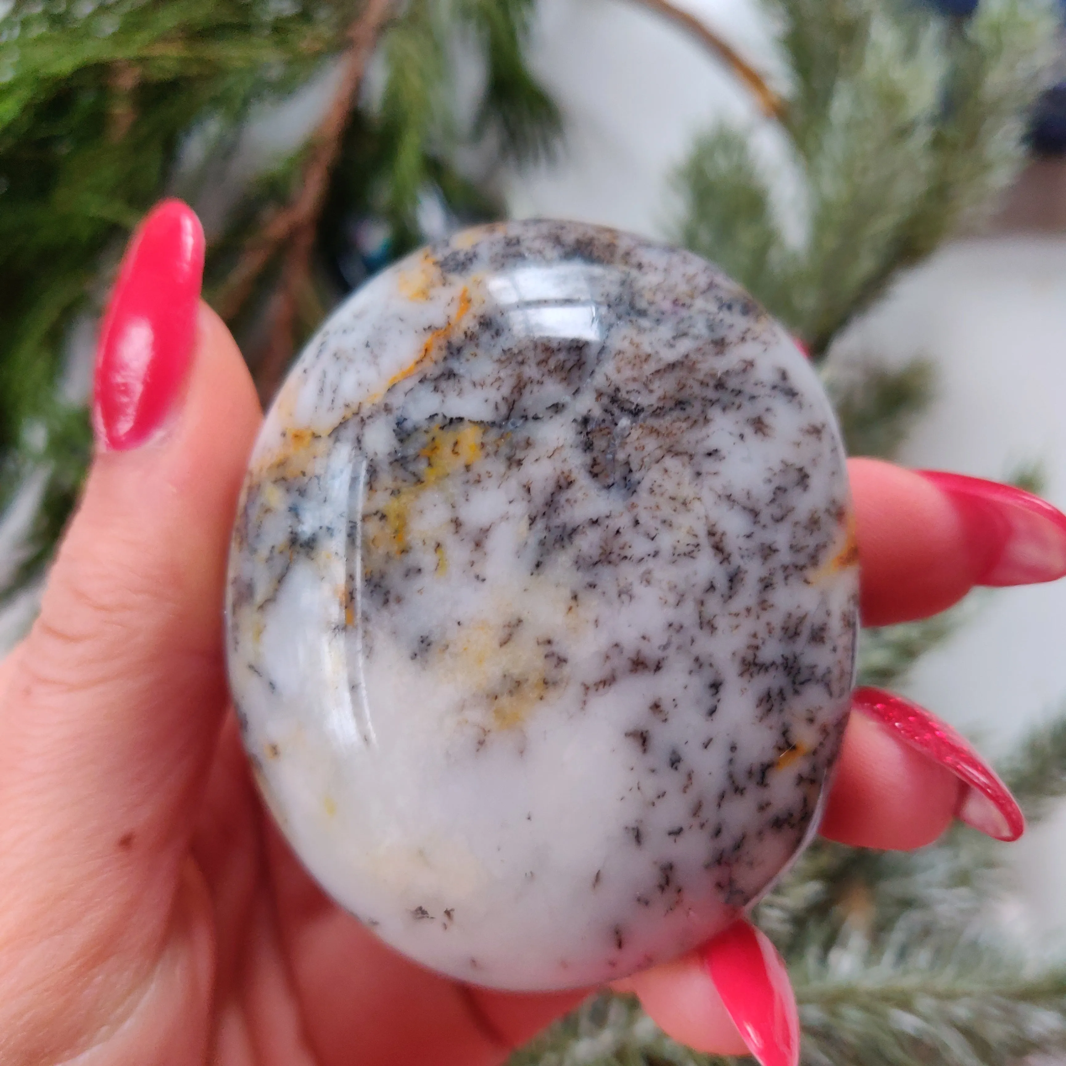 Dendritic Opal  Palm Stone (#19)