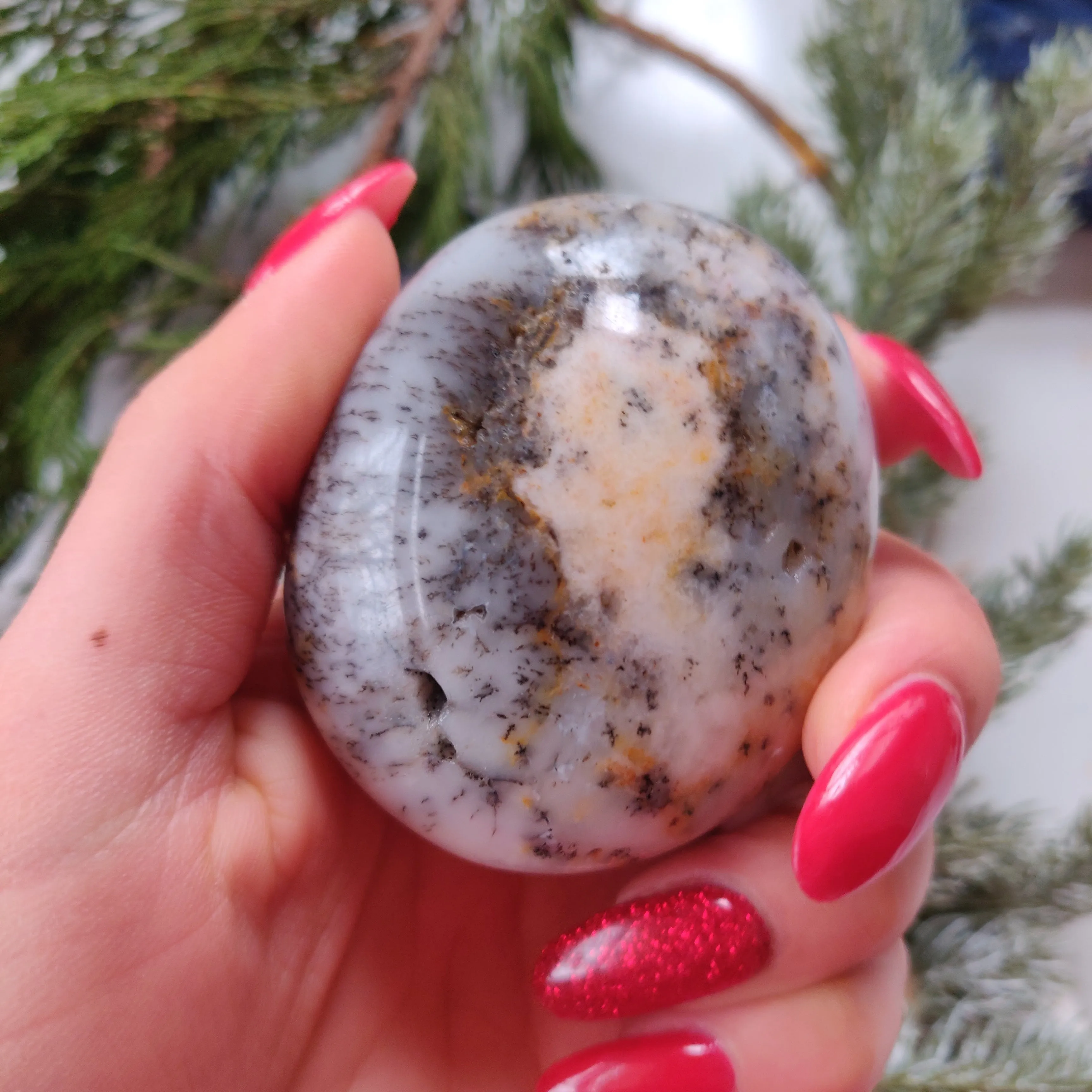 Dendritic Opal  Palm Stone (#19)