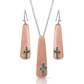 Desert Sun Opal Cactus Jewelry Set
