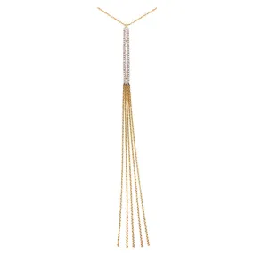 Diamond Bar Tassel Necklace