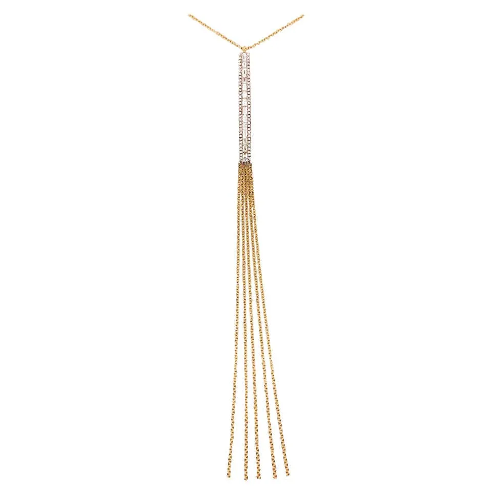Diamond Bar Tassel Necklace