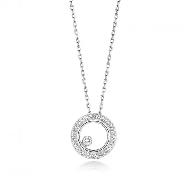 Diamond Jewellery 9ct White Gold Diamond Circle Necklace ND127W