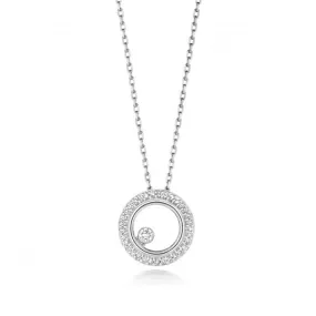 Diamond Jewellery 9ct White Gold Diamond Circle Necklace ND127W
