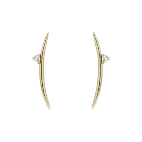 Diamond Long Arc Earrings