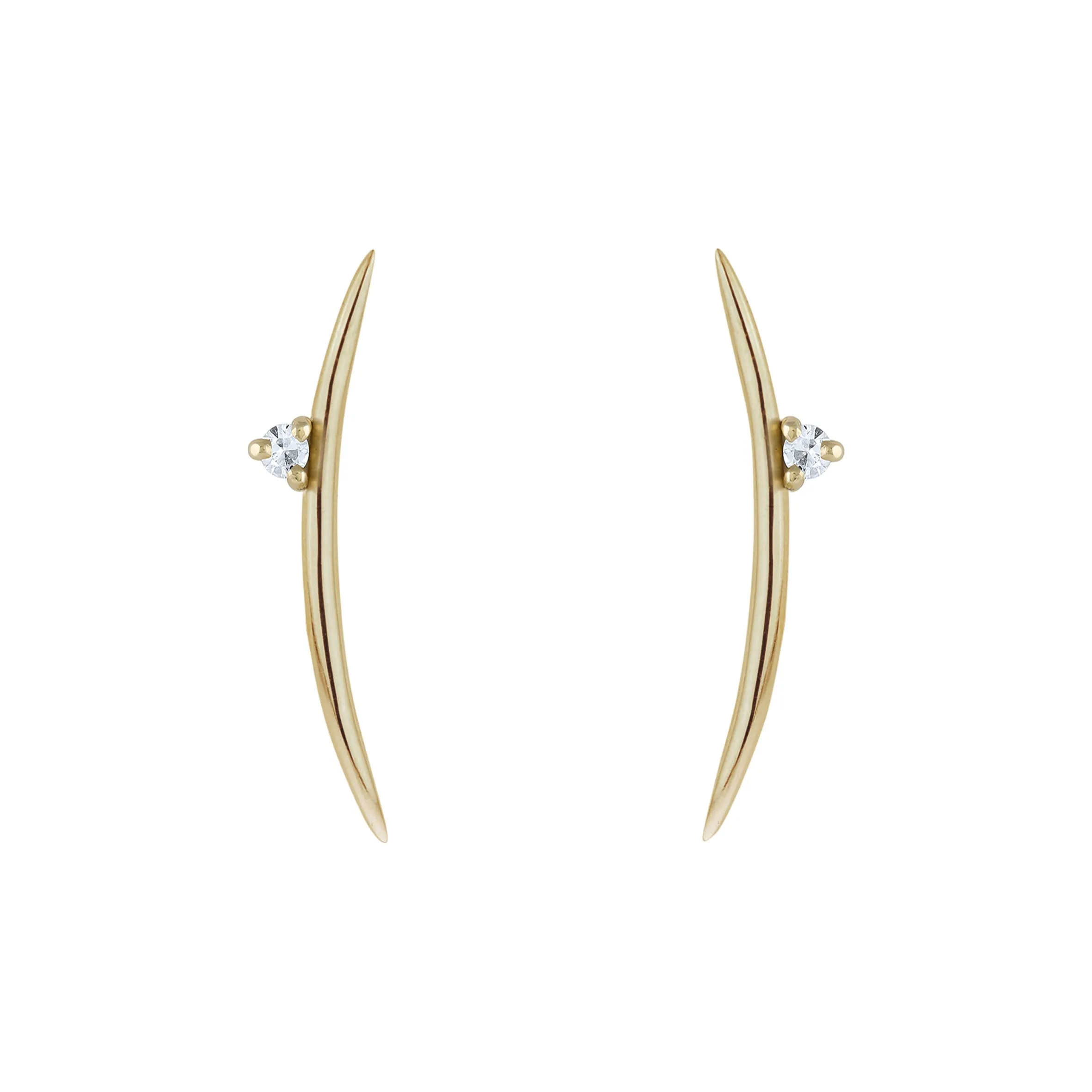 Diamond Long Arc Earrings