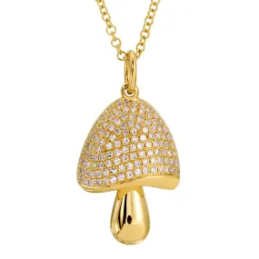 Diamond Mushroom Pendant Necklace