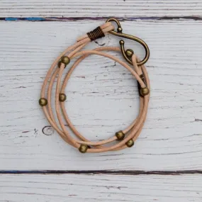 Double Leather Hook Wrap-Blonde