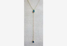 Double Opal Drop Necklace