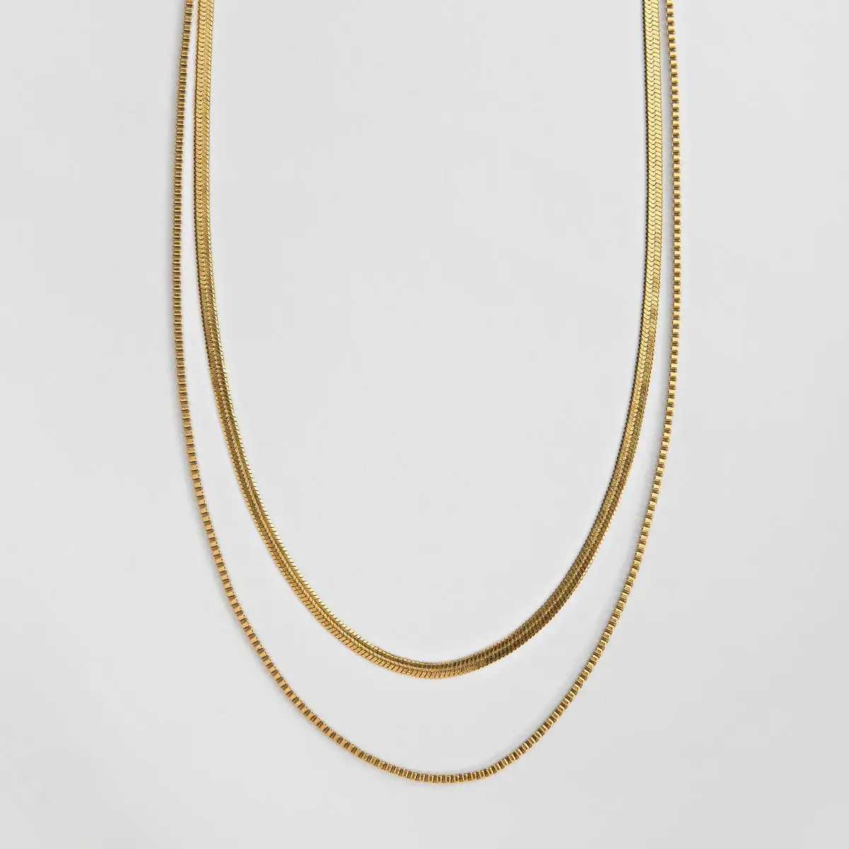 Double Snake Chains Necklace