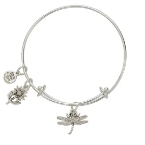 Dragonfly - Daisy Charm Bangle Bracelet