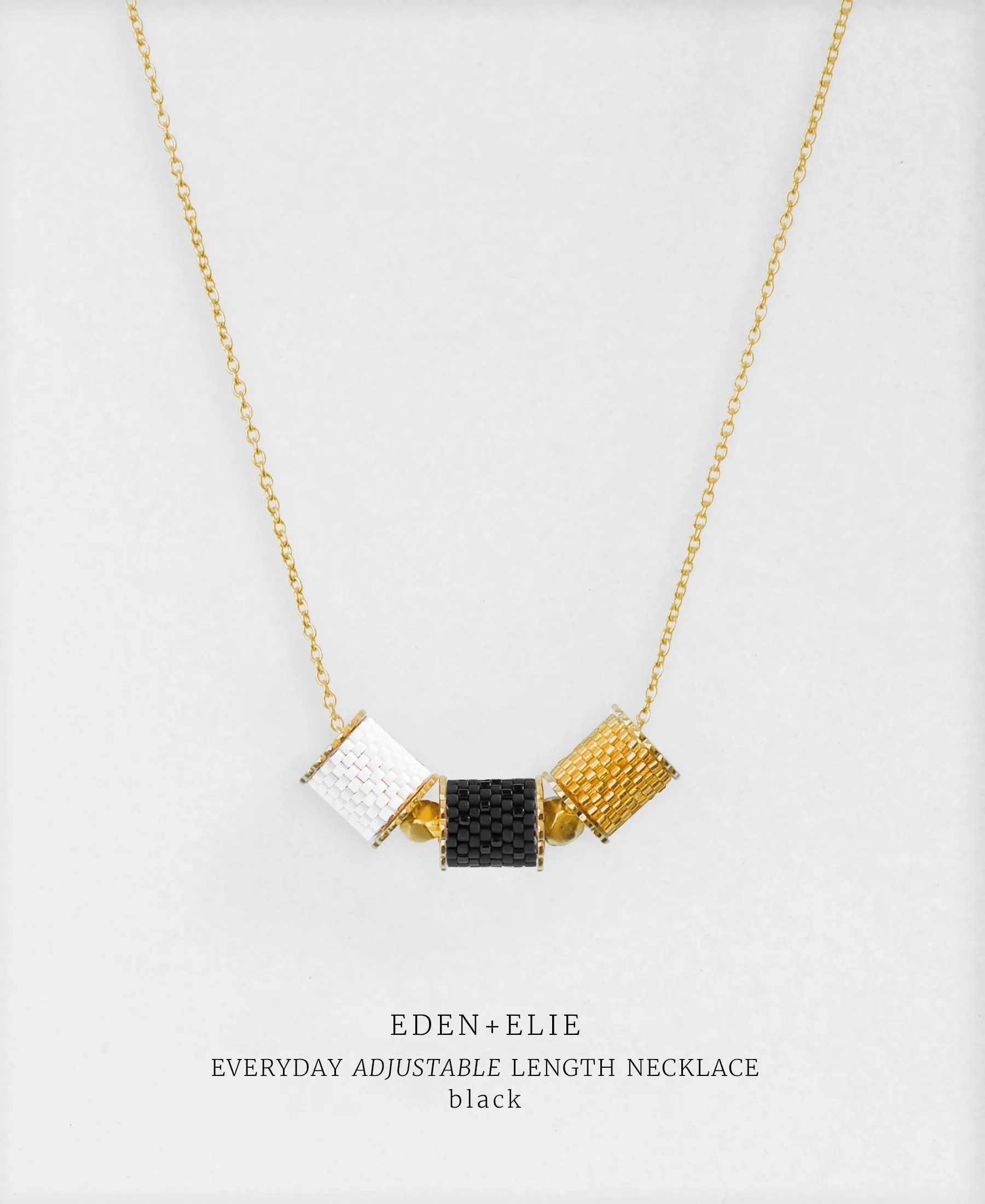 EDEN   ELIE Everyday Adjustable Length Necklace   Bangle Set - basic black