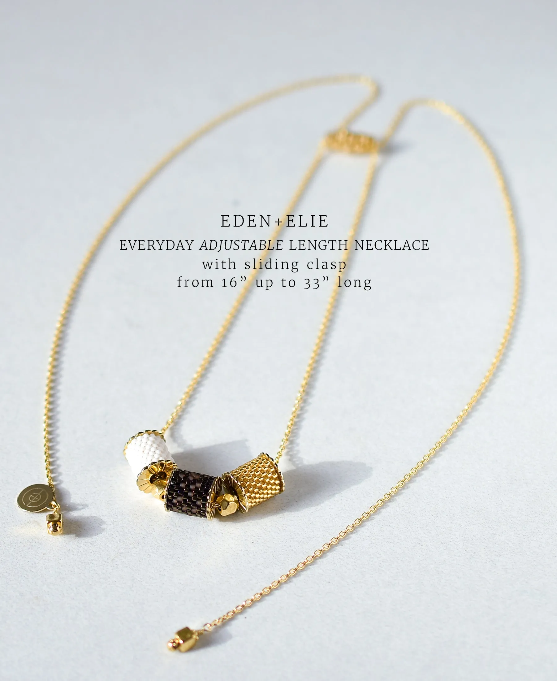 EDEN   ELIE Everyday Adjustable Length Necklace   Bangle Set - basic black