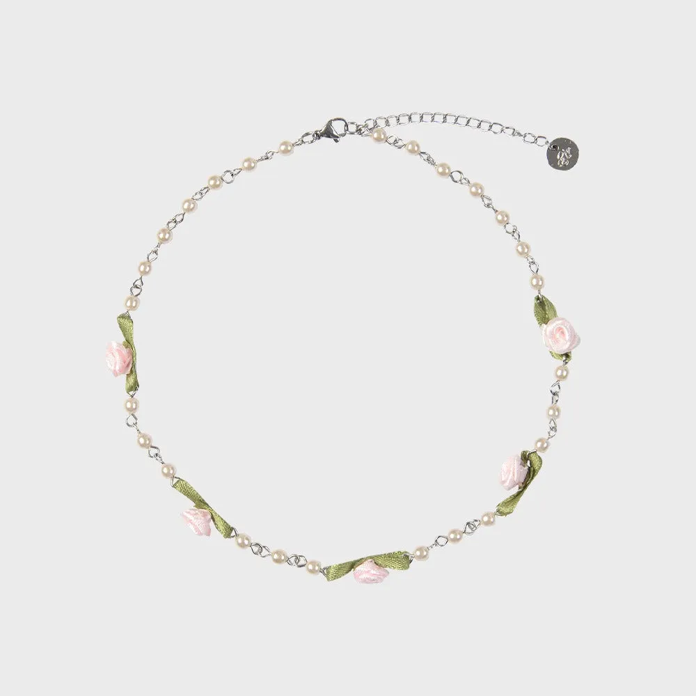 [EIREVE] Seasonless ROSE BOUQUET CHOKER (BABY PINK)