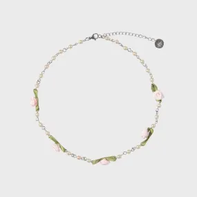 [EIREVE] Seasonless ROSE BOUQUET CHOKER (BABY PINK)
