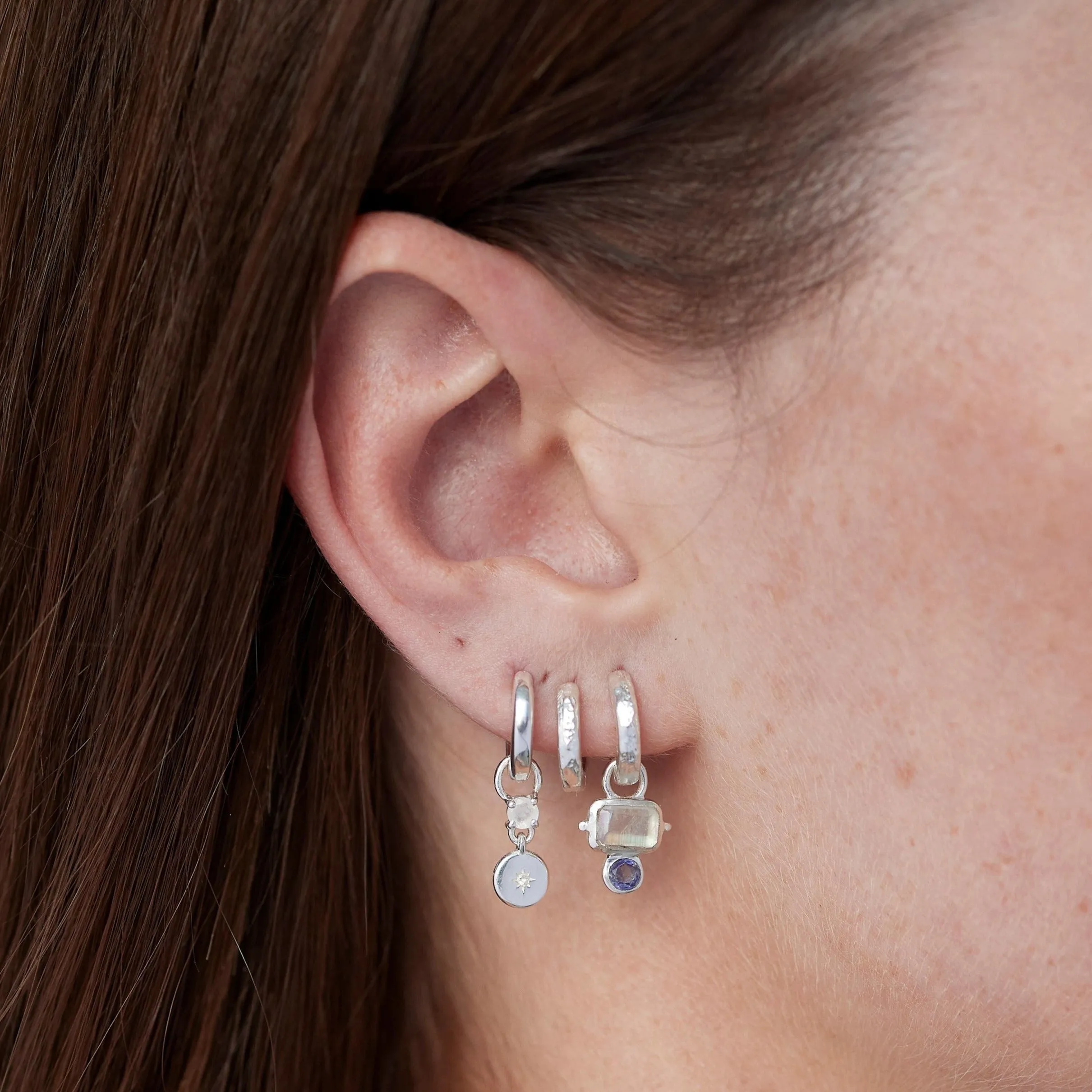 Ella Silver Moonstone & Iolite Charm