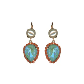 Extra Luxurious Pear Halo Leverback Earrings in "Mystical Dusk" *Custom*