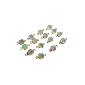 Faceted Ethiopian Opal Gold Vermeil Connector Charm