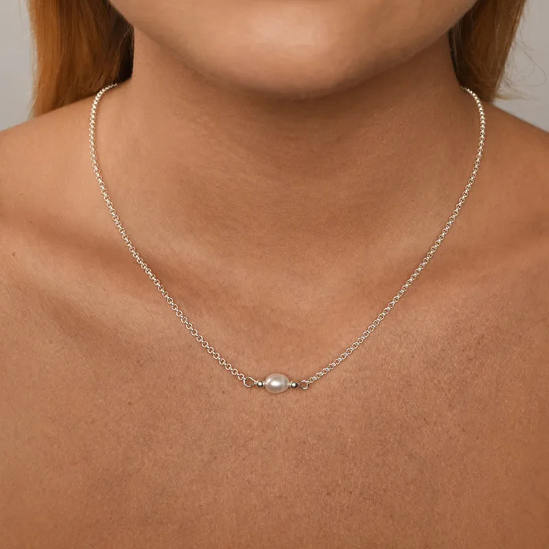 FINE BELCHER NECKLACE WITH PEARL