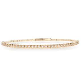 Flexible Gold Diamond Bangle Bracelet