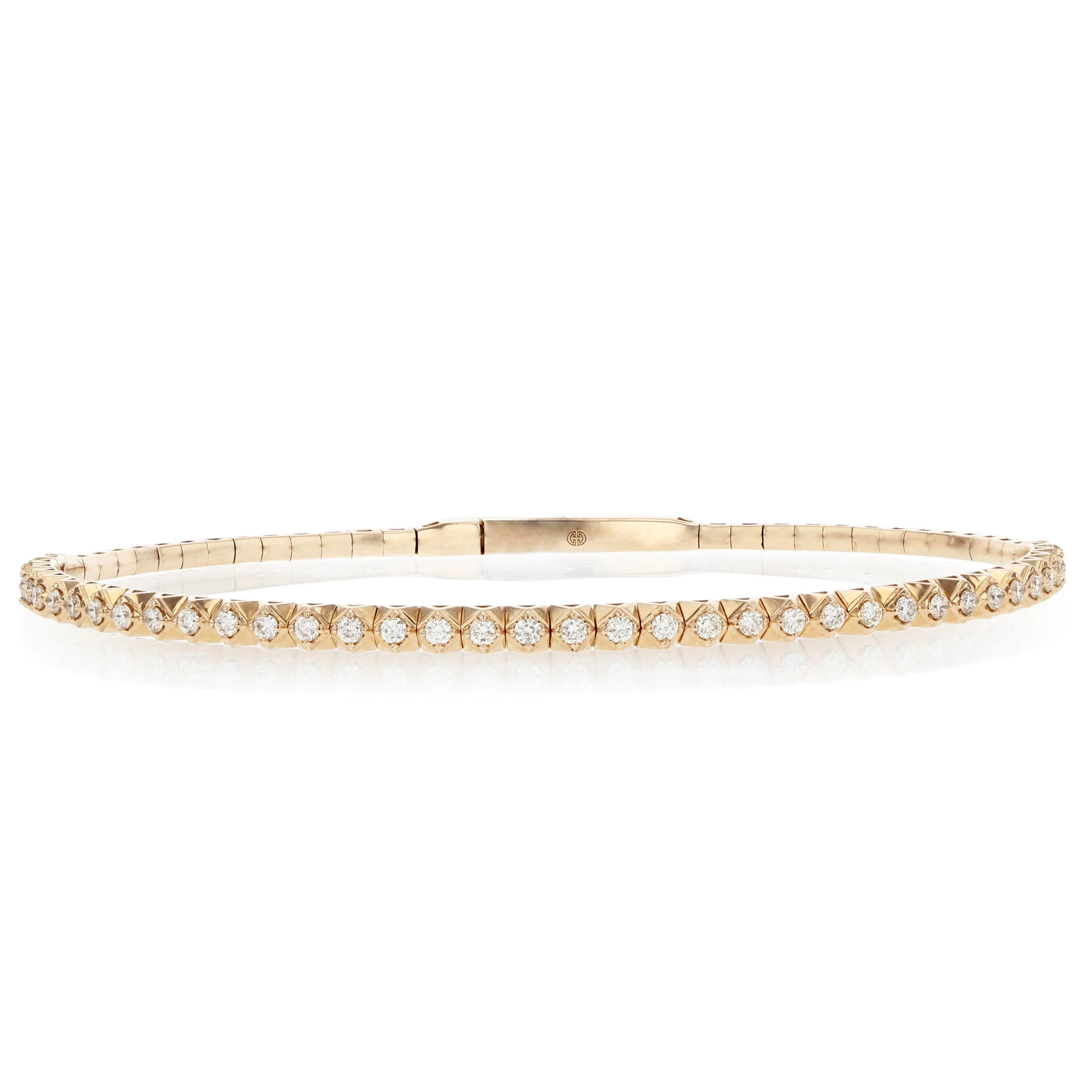 Flexible Gold Diamond Bangle Bracelet