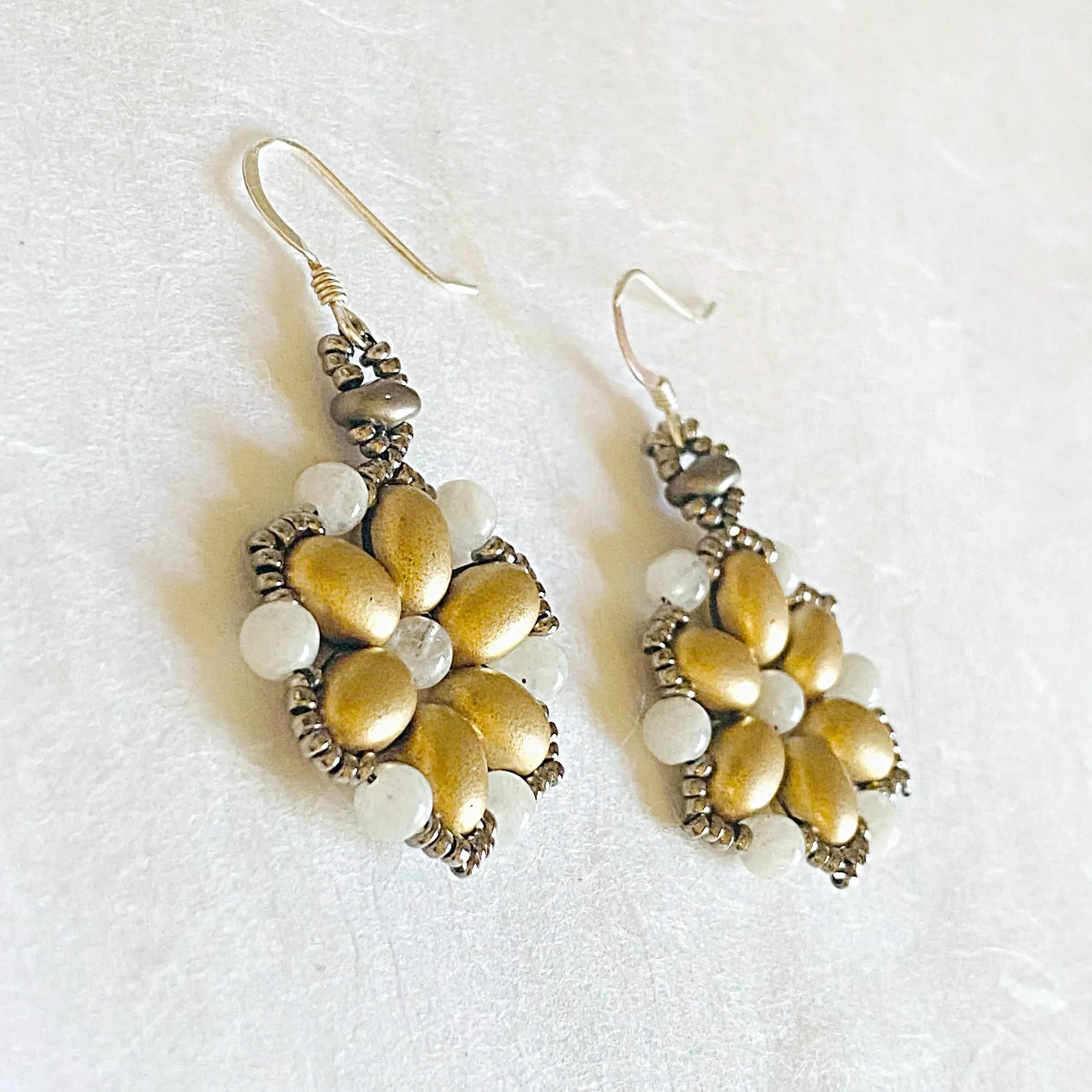 Flower Medallion Earrings, Gold Medallion Earrings, Golden Earrings